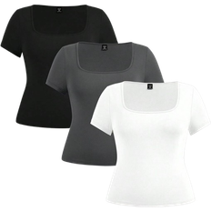 Shein pcs Plus Womens Short Sleeve Short Casual Slim Fit TShirt Summer