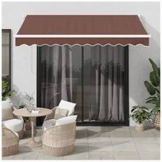 Polyester Patio Awnings vidaXL Markise 300x250 cm Automatisk Betjening Brun