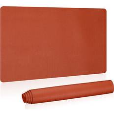 Orange Desk Mats Uxcell 24 x 13 in Large Desk Mat PU Leather Dual Side Orange