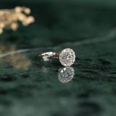 Smycken sisi copenhagen Simple Round Halo Diamond Ring - 1.25CT - WG