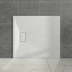 Showers Aquariss White Rectangular Shower Tray Slate 1100x900mm with Waste