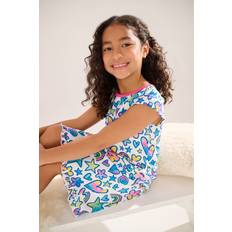White Nightgowns Children's Clothing Hatley Watercolour Doodles Ruffle Hem Nightdress - White