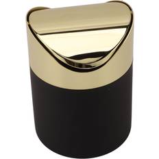 Städutrustning & Rengöringsmedel Konnwei Desktop Trash Can Stainless Steel Household Mini Trash Basket Clamshell Paper Basket with Gold Lid