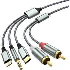 3.5mm to rca Apitiong Lightning to RCA Cable Aux Adapter,RCA to 3.5mm 4ft