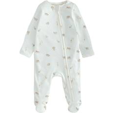 Mamas & Papas Cream Safari Print Asymmetric Zip Sleepsuit 100% Cotton