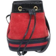 Gucci Bucket Bags Gucci Preloved Vintage Suede Bucket Bag - Red/Black