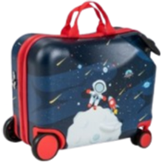 2-Delt Børnekuffert Rygsæk 47 cm Lang Ride-On 12 +18 in Astronauter