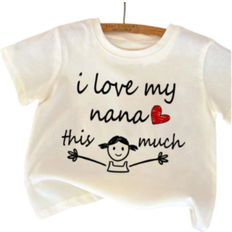 Shein Love My Nana Baby Girl Casual Letter Print Short Sleeve Round Neck TShirt Summer