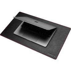 Red Desk Mats Torro Leather Desk Mat Small 50x30cm Black with Red