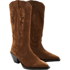 Riding Shoes Stradivarius Leather cowboy boots BROWN