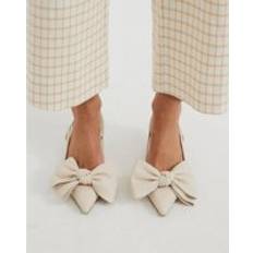 Heels & Pumps River Island Cream Sling Back Bow Court Heels - 4