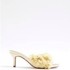 River Island 3D Flower Mule Sandals - Yellow