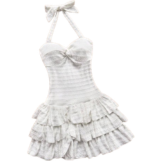 Shein Women's Vacation Mini Dress - Bowknot/Tiered Skirt