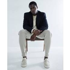 Beige Loafers River Island Mens Beige Leather Cupsole Loafers - 6