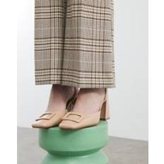 River Island Womens Square Toe Block Heels - Beige