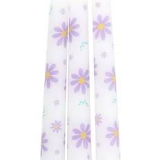 Purple Candles & Accessories Set of 3 Purple Daisy Taper Candles Candle