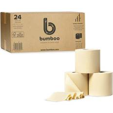 Bumboo Toilet Roll 24 Pack Unbleached Toilet Paper 3 ply 300 Sheets