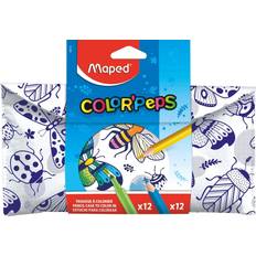 Hobbyartikler Maped Penalhus 12 tusser 12 farveblyanter, kan farvelægges Bestillingsvare, 7-8 dages levering