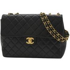 Chanel Preloved Classic Flap Bag Double Chain Women - Black