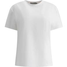 Acne Studios T-shirts Acne Studios Bomull T-shirt Med Ansiktslogo - Vit