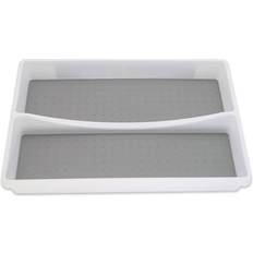 White Cutlery Trays Addis Premium Soft Touch 2 Twin Compartment Drawer Cutlery Tray