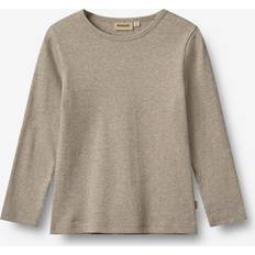 Wheat 24-36M Överdelar Wheat Langærmet Rib Tshirt Stig Stl 122 7y - Gravel Melange