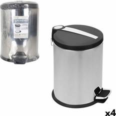 Bins Waste Disposal Confortime Waste Bin Silver Metal 4 Units 9 L 23 x 33 cm 6.08gal
