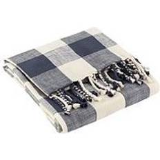 Yard Chesil Check Tasselled 130 x 170 cm Blankets Natural, Beige