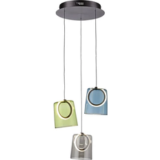 Paul Neuhaus LED-Pendellampa Zula Ø 40 cm Färgstark 3 Lampor Pendellampa ∅ 40cm