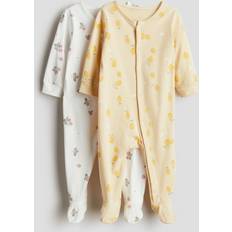 Bebisar Pyjamasar H&M Pyjamasoverall 2-pack - Gul/Citroner