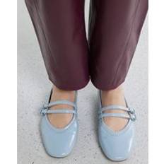 Blue Ballerinas River Island Womens Studded Mary Jane Shoes - Blue