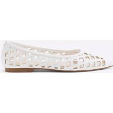 River Island Womens Lattice Pointed Flat Shoes - White