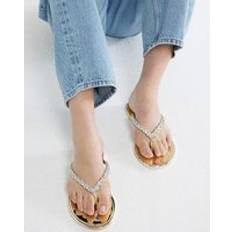 Sandals River Island Womens Gold Embellished Jelly Sandals - 7