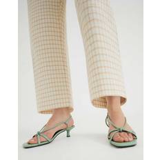 Green - Women Heeled Sandals River Island Kitten Heeled Strappy Sandals - Light Green