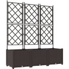 vidaXL Have Med Trellis 3 Stk Brun 120x40x143 cm Plantekasse