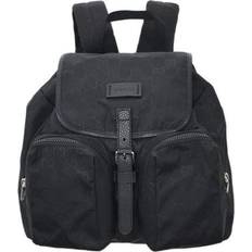 Gucci Rucksäcke Gucci Logo Leather Nylon Schoolbag Backpack - Black