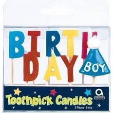 Text & Letters Cake Candles Amscan Birthday Boy Pick Candles Pack of 9