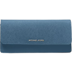 Michael Kors Jet Set Large Saffiano Leather Snap-Front Wallet - Blue