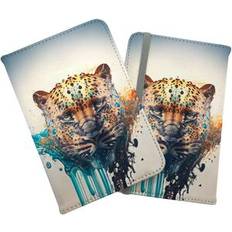 Passport Covers Warren Reed Designer Leapoard Face Splashart On Light Background Passport Cover - Yellow