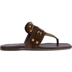 Valentino Garavani Dame Sandaler Valentino Garavani Studded Suede Sandaler Rockstud - Brun