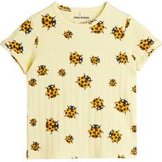 Mini Rodini Girls Yellow Organic Cotton Ladybug T-Shirt - Yellow