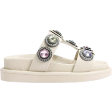 Kurt Geiger Orson Crystal Slide Sandal White Flats