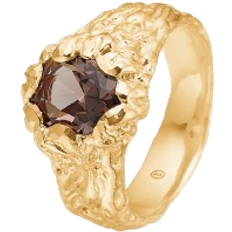 Brun - Silver Ringar Studio Z Forest forgyldt ring med brun sten 7247849