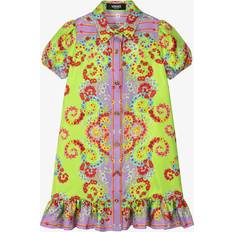 Purple Dresses Versace Junior Girls Green Silk Barocco Flowers Dress - Green