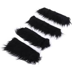 Metervarer Zeblaze 4 Pcs Faux Fur Fabric 2x60 in Pure Color Soft Comfortable Washable Fluffy Metervare Svart