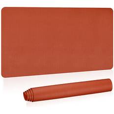 Orange Desk Mats Uxcell 35 x 17 in Large Desk Mat PU Leather Dual Side Orange
