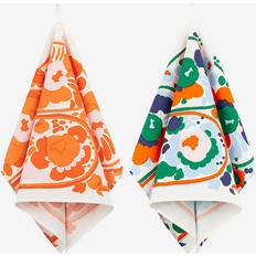Marimekko Karuselli 2-Pack Blå Kökshandduk Vit, Blå, Orange