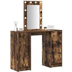 vidaXL with Led Lights Smoked Oak 102 x 33 x 135 cm Dressing Table