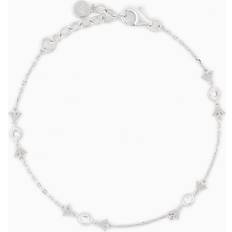 Emporio Armani Armband Emporio Armani Sterling Silver Cubic 6.3" Zirconia Logo Chain Bracelet