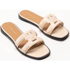 Tommy Hilfiger Badesandaler Tommy Hilfiger Th Logo Strap Mule Leather Monogram - Beige